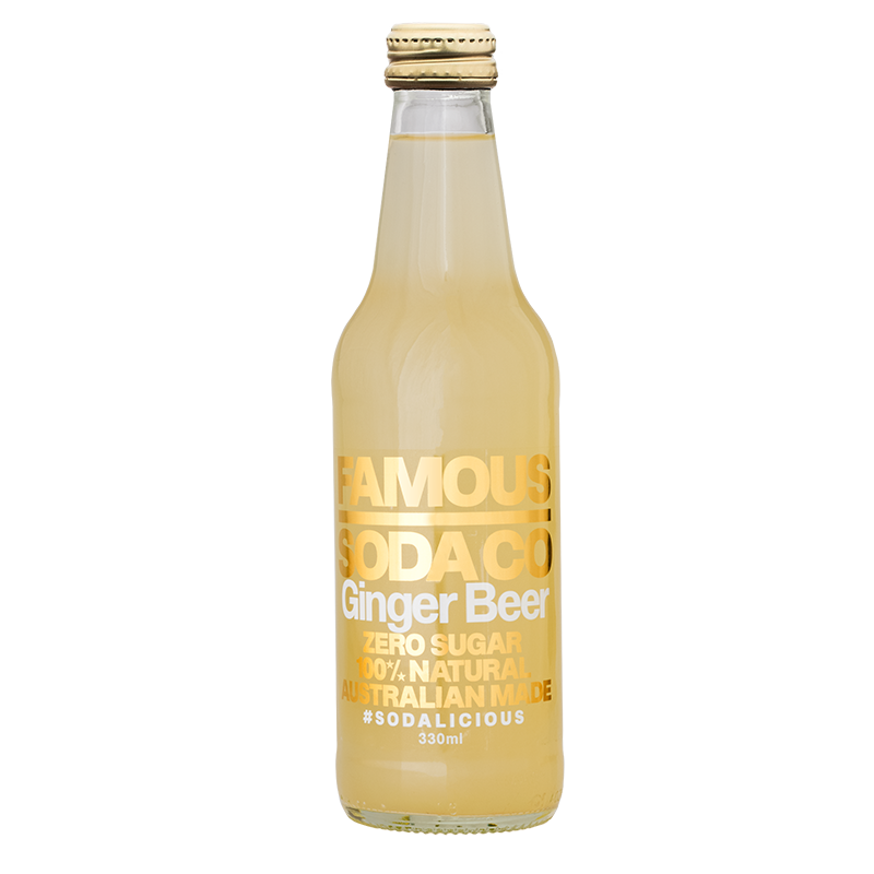 Famous Soda Co Bottle Ginger Beer 330ml 12 Pack